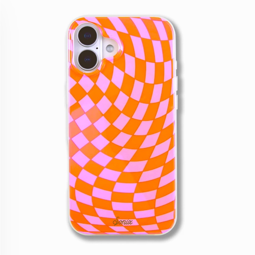 Sonix Orange and Pink Checkered Phone Case